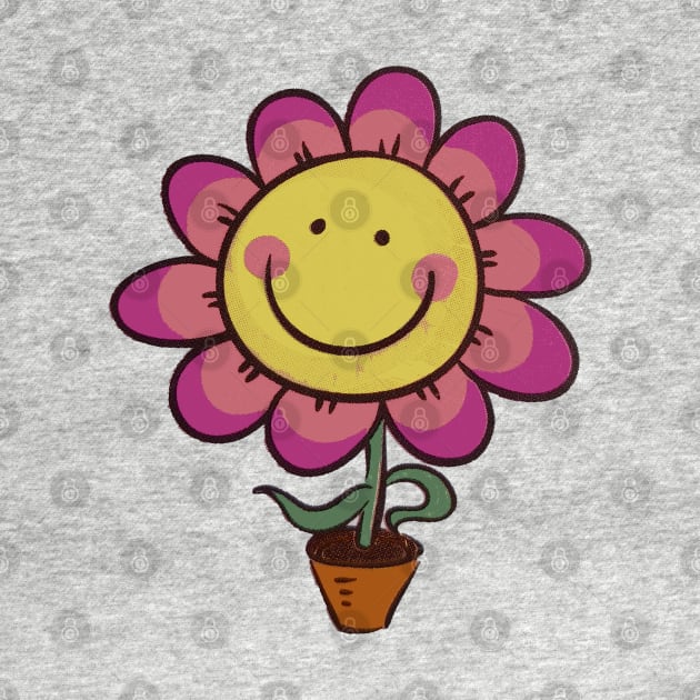 happy purple daisy flower by omitay